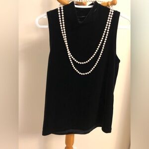 Black velvet sleeveless mock neck top, small. Matching pants sold separately